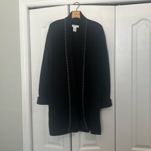 Black cardigan duster